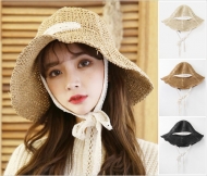 (F) 1412-CM 레이스걸리쉬밀짚 벙거지 모자
