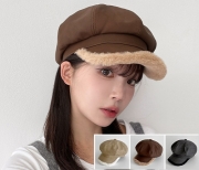 (H) 50624-CM 스웨이드양털팔각모자